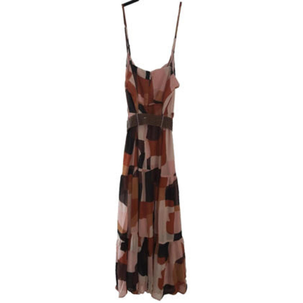 Anne Klein Spaghetti Strap belted Maxi Dress